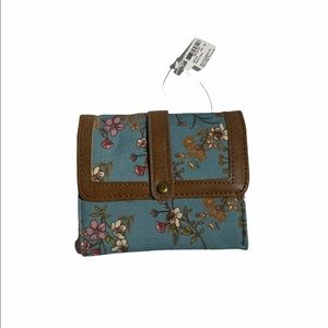 Floral leather coin purse and wallet